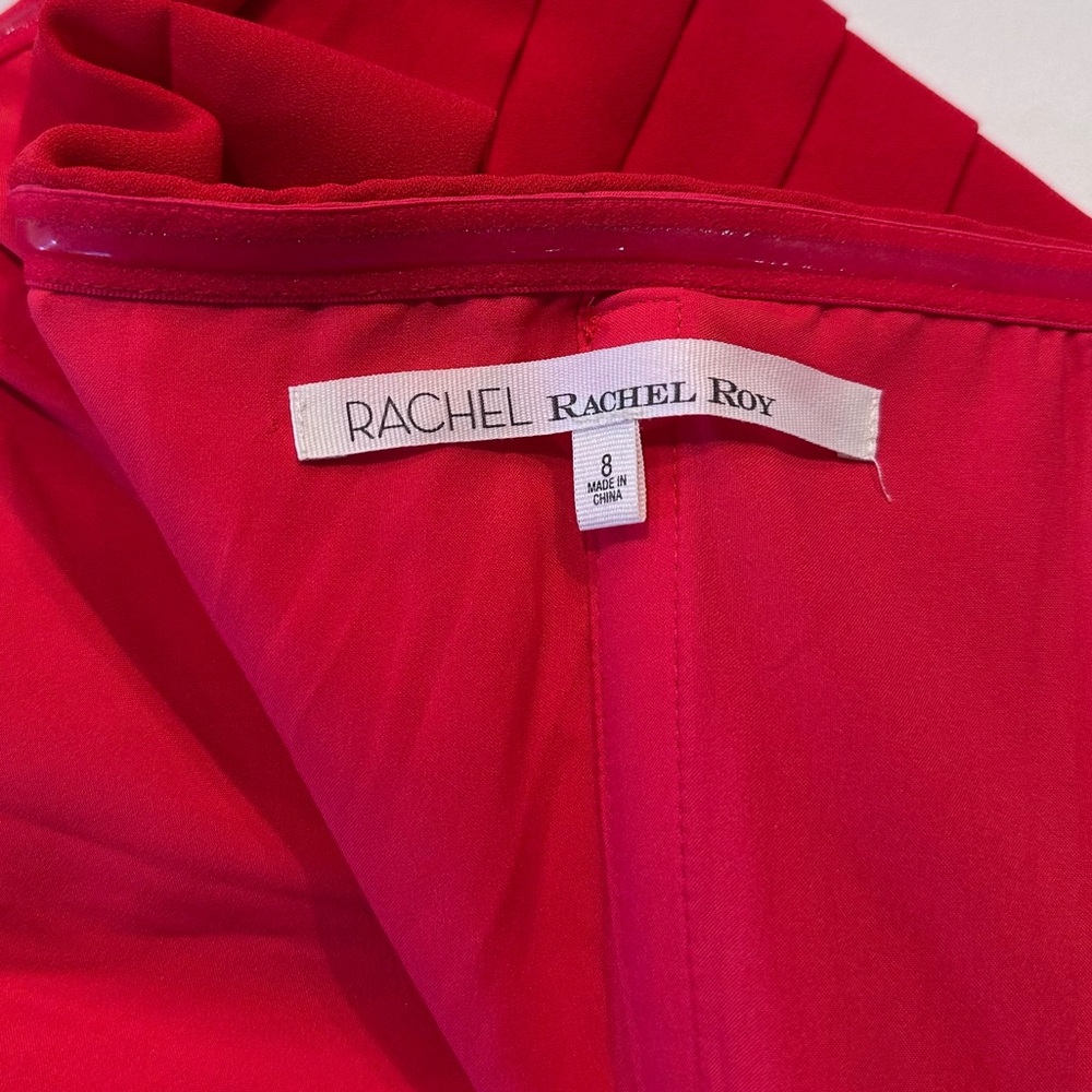 Rachel Roy RSVP Lipstick Red Pleated‎ Strapless Mini Dress Size 8 - Picture 4 of 11